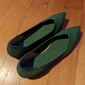 Green Rothy's Point Flats sz 9